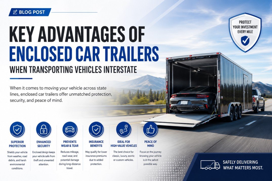 Key Advantages of Enclosed Car Trailers When Transporting Vehicles Interstate